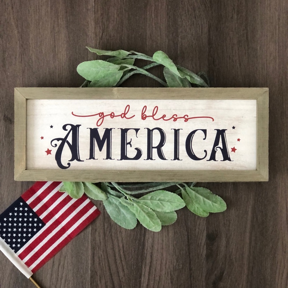 Farmhouse Patriotic Wood Sign